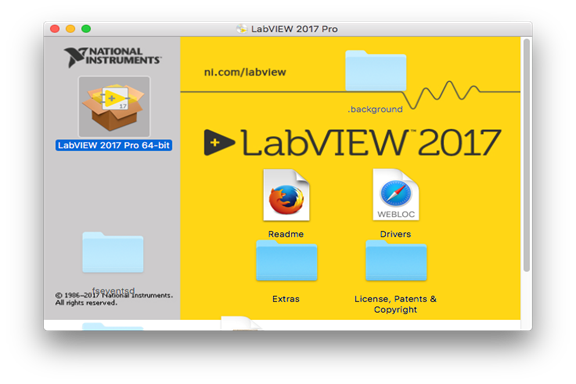 2. The file will open and place a disk image called LabVIEW 2017 Pro on ...